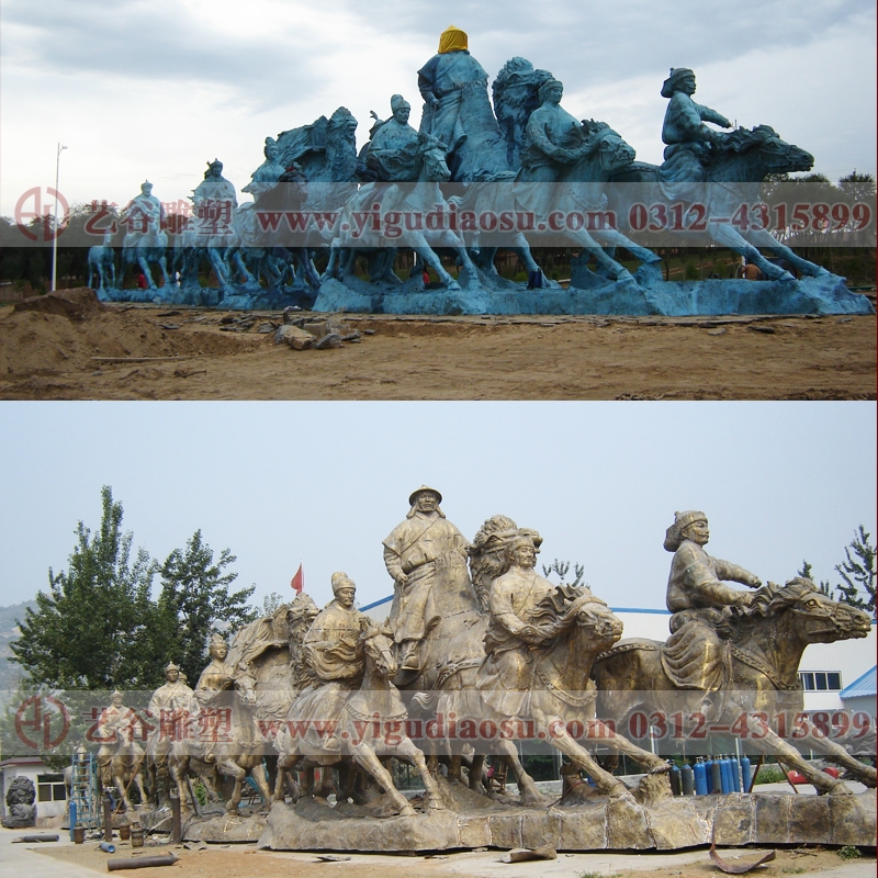 托克托王達云恰群雕安裝于內蒙